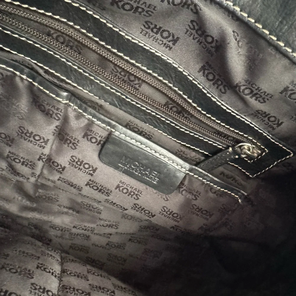 Michael Kors Black Leather Studded Shoulder Bag - Picture 8 of 15